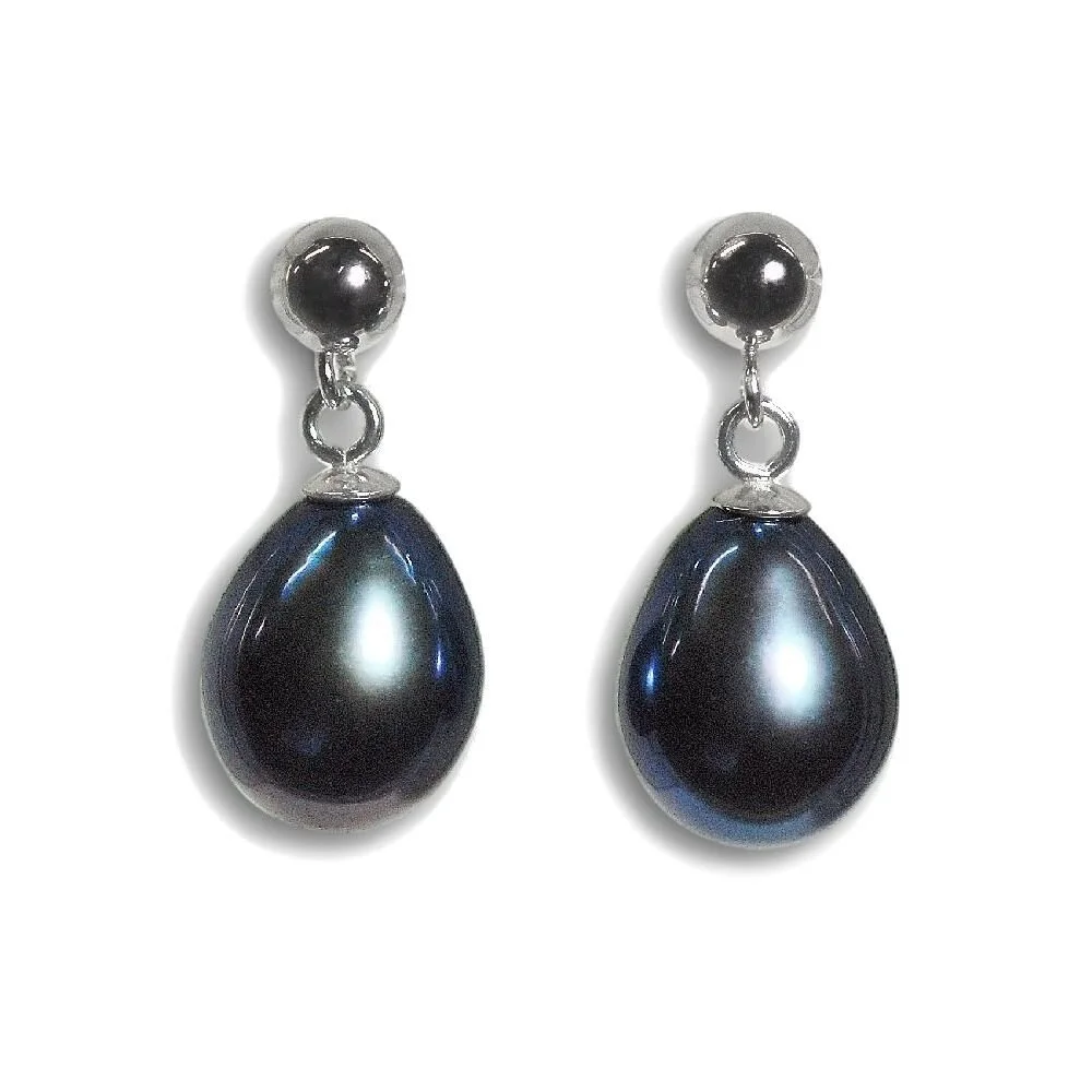 Real black best sale pearl earrings
